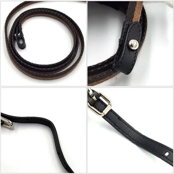 FENDI Black Leather Zucca Shoulder Bag